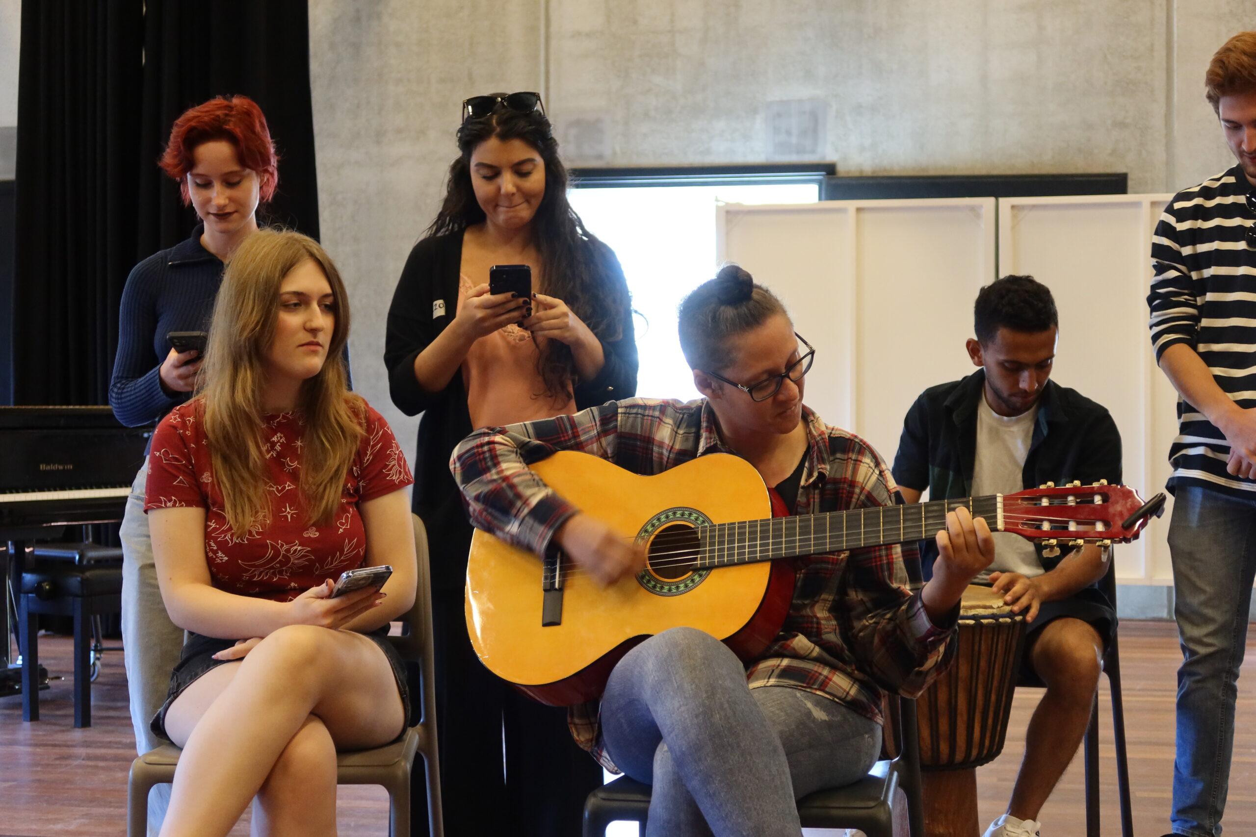 Young musicians playing human rights songs