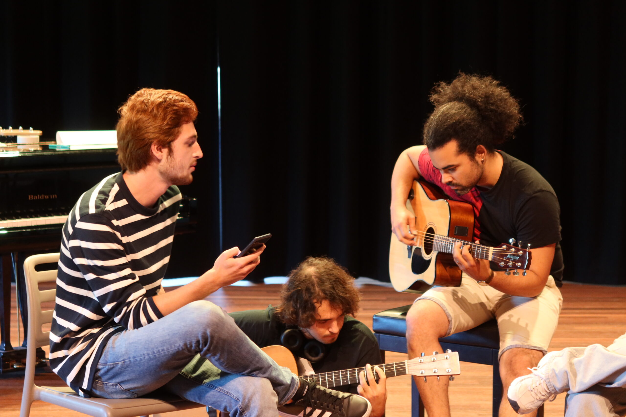 Young musicians practicing their human rights song